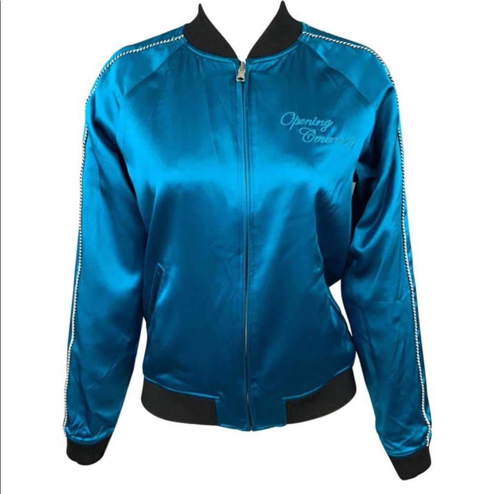 Opening Ceremony Silk Reversible Bomber Jacket